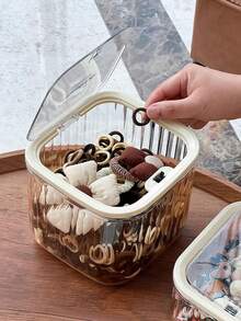 1pc/2pcs Transparent Hair Accessory Storage Box, Press-Type Desktop Organizer - Flip Lid Design Perfect For Storing Hair Clips, Hair Ties, Hair Ropes And Jewelry. Perfect Gift For Valentine's Day Or Birthday. (Note: Lid Installation Video Available On Homepage, Please Check, Thank You!) - Clear - View 9
