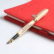 Personalized Maple Wood Pen Set, Customizable Engraved Signature Pen, Push-Button Cap, Medium Nib, Ideal Office Gift For Teachers, Anniversary, Valentine's Day - Multicolor - View 30