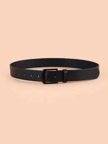 1pc Kids Square Buckle Fashion Style Belt - 黑色 - 查看 2