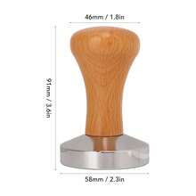 58mm Stainless Steel Coffee Tamper With Wooden Handle - Flat Bottom Coffee Tamping Tool For Perfect Espresso Extraction ,Coffee Service Coffee Accessories - 紅木色 - 查看 2