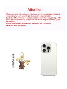 1个字母泰迪熊钥匙扣，金色泡泡字母A-Z钥匙扣，可爱泰迪熊包包挂饰，适用于手提包、钱包、背包、旅行包，装饰钥匙扣，适用于健身房、课堂配对游戏、日常使用和送礼，时尚女士配饰，圣诞节、情人节、生日、返校季的完美礼物 - 彩色 - 查看 11