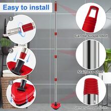 Juego de 4 secciones de mango de acero inoxidable para escurridor de fregona, base de fregona y cepillo de fregado actualizado para el sistema de tanque EasyWring RinseClean 2 de Ocedar, juego de mango de fregona, base de fregona y cepillo con juntas de tornillo delgadas universales - 1 juego de mango de trapeador de acero, base y cepillo, 2 tanques - Ver 6