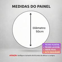 Capa Para Mini Painel Redondo 50x50 Turma da Mônica Cebolinha Cascão Magali Com Elástico Decoração Festa - 02 - Visão 2