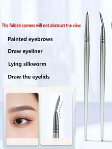 6pcs Eye Detail Makeup Brushes Set, Angled Nose Contour Powder Brush, Folding Eyeliner Eyeshadow Brush, Fine Concealer Brush, Helps Beginners Achieve Perfect Eye Makeup, Fiber Bristles Makeup Tools Set - Multicolor - View 5
