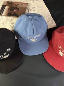 鸽子刺绣平沿棒球帽，男女通用复古软顶遮阳帽 - A - 查看 2