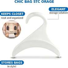 10pcs Wallet Hooks Per Bag, Heavy-Duty Handbag Hangers, Plastic Closet Hooks For Wardrobes, Organizer Of Backpack And Handbag Racks, Belt, Scarf, Hat - 白色 - 查看 6