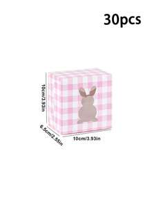 5pcs/10pcs/30pcs Easter Plaid Rabbit Window Bread Box, 4*4*2.5in Cookie Box With Window, For Cake, Pastry, Chocolate, Cookies, Party, Birthday Party, Easter Holiday Party, Gathering Gift Packaging Box, Tart Packaging Box - View 16
