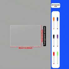 1pc Colorful Acrylic Whiteboard (6 Magnetic Dry Erase Markers Included), Reusable Magnetic Planner Board, Blank Erasable Fridge Magnet - Multicolor - View 16