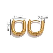 2pcs Stainless Steel Rectangular Geometric Earrings Fashion Simple DIY Earrings Jewelry Accessories - U-shaped Earrings - View 17