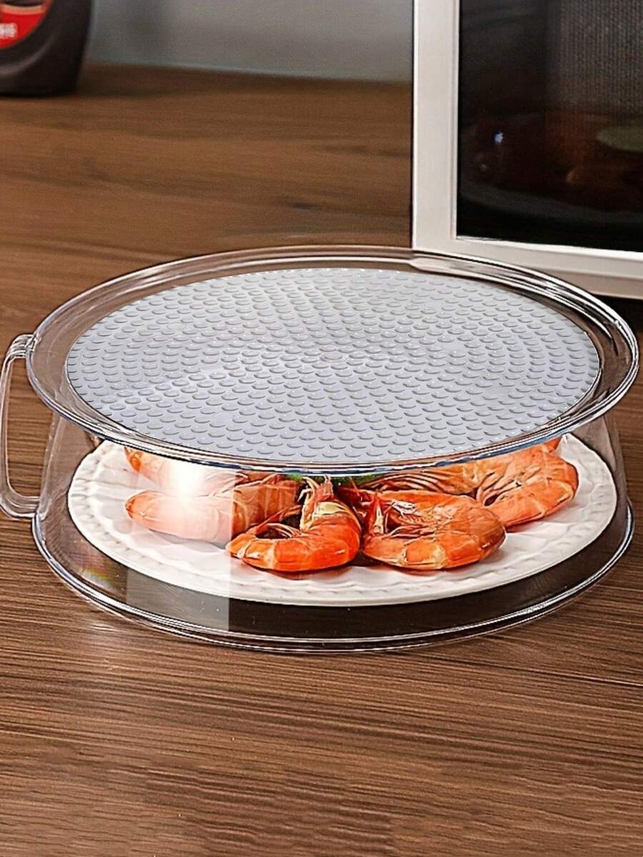 1pc Multifunctional Microwave Splash Guard, Microwave Food Heating Cover, Stackable, Suitable For Vegetables, Fruits And Plates, Outdoor Barbecue, Home Use, Camping Essential, Stackable Design - Multicolor - View 1