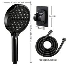 8 Spray Modes High Pressure Handheld Shower Head Set, Matte Black Detachable Shower Head, Equipped With 59 Inch Stainless Steel Hose And Adjustable Wall Mount Bracket, Anti-Clogging Nozzles, Suitable For Bathroom, RV And Pet Bathing - Shower Head - View 9