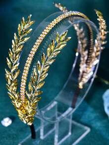 1pc Women's Gold Rhinestone Headband, Suitable For Bride, Wedding, Party - Gold - View 6
