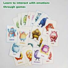 1pc Set Of 96 Emotion Monster Cards With Descriptions, Emotion Cards - Self-Regulation Tool, Social-Emotional Learning, Emotion Management - Multicolor - View 9