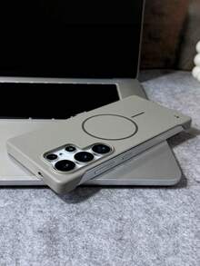 适用于三星 Galaxy S26 Ultra S25 Ultra S24 S23 Ultra S22 Ultra 的无边框磁吸手机壳，超薄 PC 材质保护套 - 鈦灰色 - 查看 6