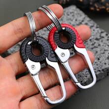 1-Piece Heavy-Duty Stainless Steel Keychain Hook - Double-Ring Carabiner With Safety Locking Mechanism, Compatible With Keys/Cables/Luggage - Suitable For Outdoor Activities And Daily Use - Durable Key Storage Accessory - Black - View 8