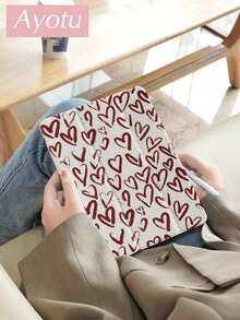 1pc Red Line Heart Tablet Case & Kindle E-Book Case Compatible With 10th Generation, 11/Air 4th/Air 7th/9.7 Inches, Compatible With Samsung Galaxy Tab A9 Plus, Kindle (11th Generation-2024 Release)(6 Inch), Kindle Paperwhite 12th Gen 2024, Great Holiday Gift, Stylish And Simple Pattern. - Multicolor - View 3