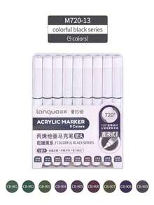 Languo 9/96/192/207/240/288色直涂式丙烯马克笔套装，彩色马克笔，速干不褪色，适用于绘画、插画、工艺品制作、涂色书及其他DIY项目，可在纸张、布料、木材、石头、塑料、玻璃、陶瓷、南瓜、金属等多种材质上进行创作，是复活节、感恩节、万圣节、圣诞节的绝佳礼物。 - 彩色 - 查看 36