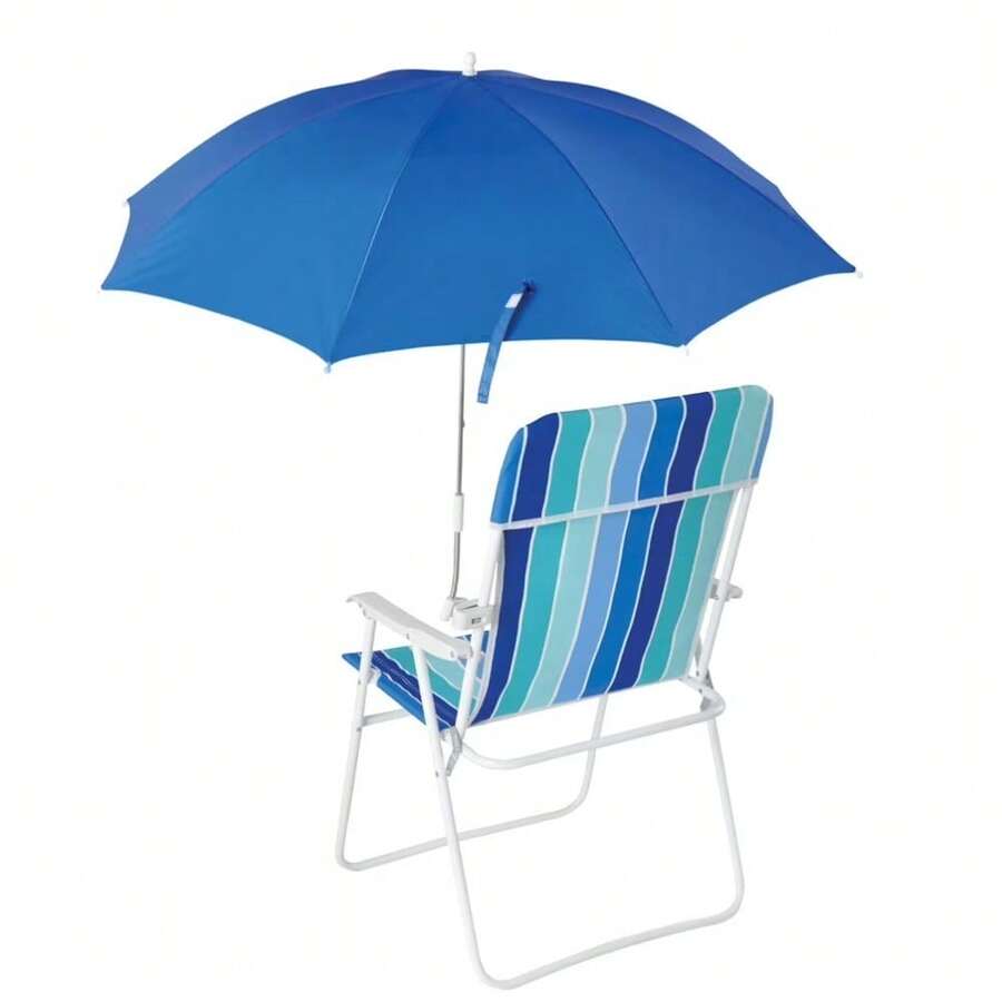 BLUE- Blue Clip-On Umbrella For Beach Chair UV Resistant - 1 - Xem 1