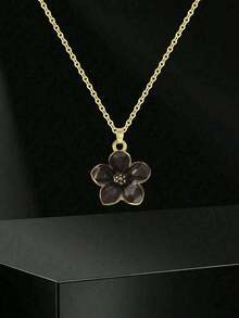 5colors Fashionable Sweet Five-Petal Flower Charm Teen Girls Summer Clavicle Necklace With Stainless Steel Chain For Exquisite Cute Street Party Travel Holiday Summer Beach Vacation Accessory Gift For Daily Versatile Jewelry - 多色的 - 查看 6