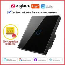 符合欧盟标准的Zigbee智能墙壁开关，无需零线或零火线，通用型1/2/3联开关可选，兼容Alexa语音控制APP，支持远程定时和倒计时，触摸背光开关，PC+ABS+玻璃面板，无需重新布线，分体式快装，单联600W，阻燃材料 - 彩色 - 查看 16