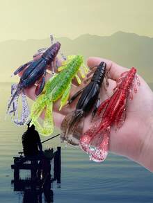 GOTURE 1set Fishing Soft Plastic Lures Kit Jig Head Hooks Crappie Lures Trout Bass Fishing Worm Lures Crappie Jigs Fishing Lures Set With Tackl Box For Freshwater Saltwater Fishing - Multicolor - View 5