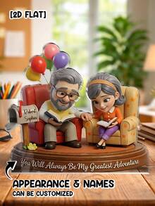 Catygift Tượng đôi khắc theo yêu cầu, quà tặng kỷ niệm ngày cưới, ngày Valentine cá nhân hóa, tượng tùy chỉnh độc đáo với tên và hình dáng theo yêu cầu. - Như được hiển thị - Xem 4