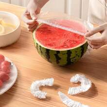 100 Pieces Of Transparent Plastic Fresh-Keeping Bags, Disposable Fruit And Food Covers, And Kitchen Accessories, Suitable For Daily Household Use In Preserving Leftover Fruits, Vegetables, And Fruits - 透明色 - 查看 2