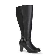 Women Wide Fit Boots & Booties - Black Suede - View 4