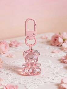 Colgante de oso rosa, mariposa y caramelo, dije con forma de corazón para accesorios de teléfono - Llavero colgante de oso de caramelo, se puede colgar en bolsos, llaves - Gran regalo para compañeros de clase y amigos, mini realista, estilo minimalista, perfecto para bodas y fiestas, o se puede colgar en bolsos de mujer, llaveros - Rosa - Ver 15