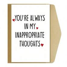 1pc Humorous Naughty Love Greeting Card, Funny Valentine's Day Birthday Anniversary Card For Husband Boyfriend - Trắng - Xem 1