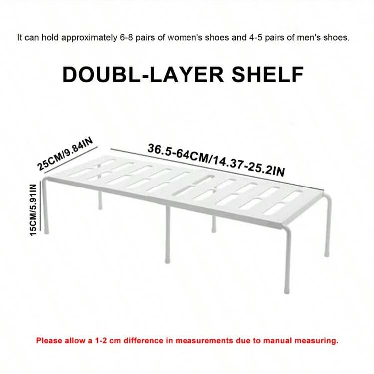 Adjustable And Detachable Plastic Shoe Rack-White And Grey,Space Saving Design,No Installation,Easy To Use,Perfect For Entryway, Under The Bed, Bathroom, Cloakroom,Expandable And Reinforced Shoe Rack,Mother's Day Gifts,Spring Storage - Multicolor - View 12