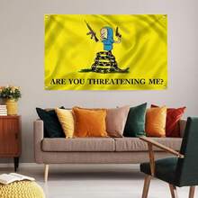 Are You Threatening Me Flag Banner 3x5FT Man Cave Banner, Man Cave Dorm Wall Living Room, College Dorm Tapestry Decor - Multicolor - View 4
