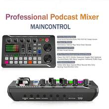Micrófono inalámbrico profesional con tarjeta de sonido, equipo para podcast, interfaz de audio portátil todo en uno para podcast con preamplificador de micrófono integrado, carga USB y diseño inalámbrico, adecuado para grabación, transmisión en vivo, DJ y teléfono inteligente - Negro - Ver 5