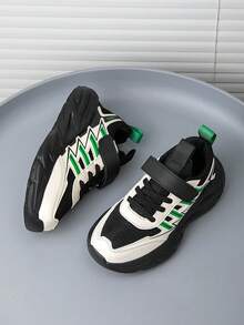 1 Pair Kids Sports Shoes, Boys & Girls, Comfortable Soft Breathable Versatile Lightweight Easy On/Off, Suitable For Indoor/Outdoor, Fashionable Casual Sneakers, New Arrival - Black - View 6