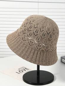 1pc Women Casual Knit Bucket Hat, Fashion Elegant Sunscreen Breathable Bucket Hat, Versatile For Daily Outdoor Use,Summer,Beach - Multicolor - View 6