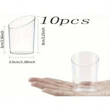 10/20/30/40/50/60/100/500pcs Round Slanted Mini Dessert Cups, Ice Cream Cups - Reusable Slanted Round Cups, Suitable For Chocolate, Mousse, Pudding And Appetizers - Perfect For Parties And Events, Dessert Cups - Clear - View 17