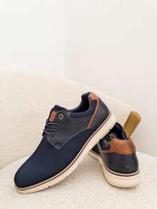 Men Canvas Shoes - Màu xanh lam - Xem 3