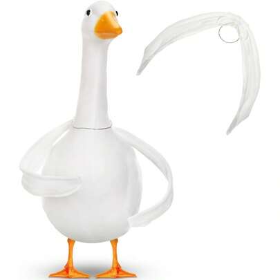 1-2 Pcs Poseable Goose Wings For 17"- 28" Porch Lawn Goose Outfit Accessories Poseable White Wings For Outdoor Patio Yard Lawn Art Decoration
