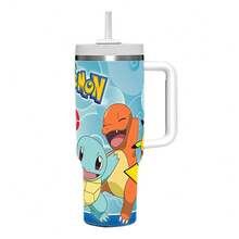 40oz Pokemon Themed Insulated Tumbler Cup With Straw, Creative 2nd Generation Design - Multicolor - View 13