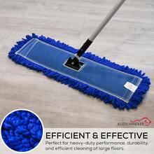 24 Inch Microfiber Dust Mop, Medium Washable Commercial, Sweeper, Janitorial Head Replacement, Push Mop Broom, Blue - Màu xanh dương - 24 inch - Xem 9