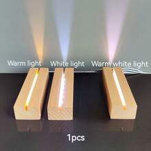 1 buah Alas Akrilik 3D Tebal Baru, Lampu Malam LED Kayu Solid Persegi Panjang, Akrilik, Kristal, Lampu Malam, Alas Bercahaya Seni Resin Kaca, Alas Lampu Botol Kaca Tanaman Hidroponik Dekorasi DIY, Alas Lampu Suasana Foto yang Dipersonalisasi, Stand Pajangan Menu - beraneka warna - View 13