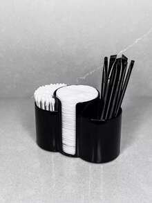 3-In-1 Q-Tip Holder For Bathroom – Premium Vanity Organizer Canister With Dustproof Lid For Swabs, Balls And Pads, Countertop Storage Container - Multicolor - View 5