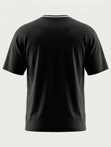 GRDR Men's Round Neck Short Sleeve T-Shirt, Casual Commuter Versatile - Black - View 2