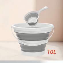 Multipurpose Bucket, Collapsible Laundry Basket, Cleaning Bucket, Portable Handled Bucket, Long Handle Scoop, Collapsible Scoop, Long Handle Style, Outdoor Bucket, Suitable For Bathroom, Laundry Room, Dorm, Home, Cleaning And Organizing - Multicolor - View 14
