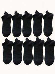 10/20 Pairs Men's White Low-Cut Mesh Socks, Breathable & Comfortable, With Arch Support, Suitable For Workout - White - View 3