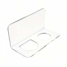 1 pieza Estante de almacenamiento de baño transparente de acrílico con 2/3 agujeros, soporte de pared para cepillos, organizador de tocador sin taladro para almacenar peines y artículos de tocador, soporte para peines y cepillos - 2 agujeros - Ver 10