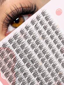 120pcs Reusable 3D Natural Look False Eyelashes, Segment Design For Easy Application, Suitable For Daily Wear, Weddings, Dates, Parties, Music Festivals - C - Xem 7