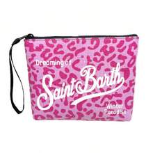 High-Quality Leopard-Print Clutch Bag, European And American Casual Large-Capacity Dog-Tooth Denim Clutch Bag, Striped Handbag. - 手拿豹紋玫-X - 查看 2