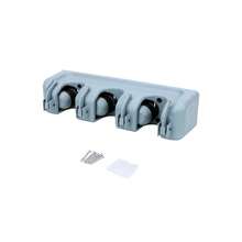 Soporte de plástico para fregona, gancho para escoba montado en la pared, estante de almacenamiento multifuncional para escoba de 3/4/5 posiciones, organizador de baño - 3 y 4 Blanco - Ver 7