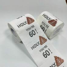 1卷，30岁、40岁、50岁、60岁生日主题卫生纸，独特生日礼物，派对装饰，生日恶搞礼物，适合生日或周年纪念庆祝活动。趣味纸巾，浴室装饰，趣味派对小礼物，彩色便便图案卫生纸礼品 - 60 - 查看 4